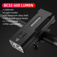 ROCKRBOS 10000mAh Power Bank 850Lumen Bicycle Light USB Rechargeable Headlight Aluminum Alloy Waterproof MTB Bike Front Lights