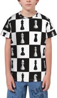 Black and White Chess T- Shirt Short Novelty for Boys and Girl