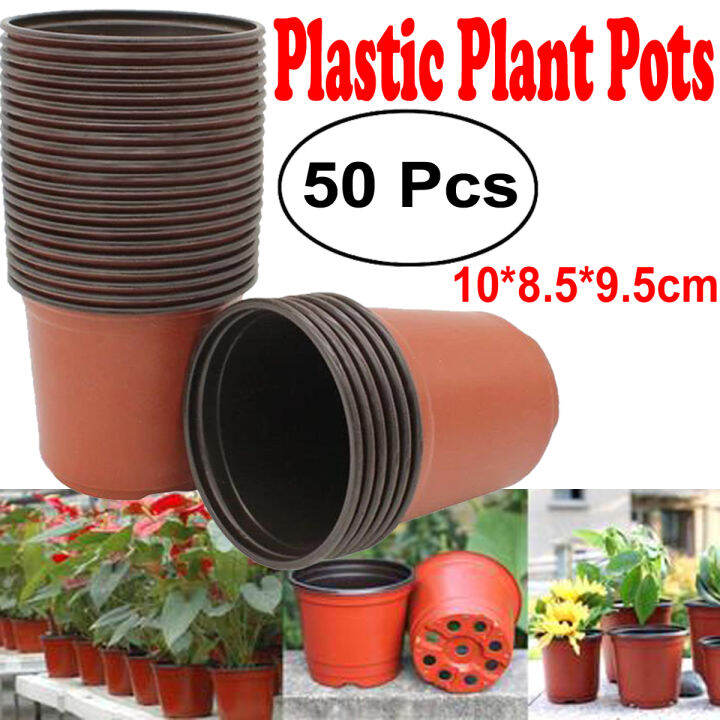 100/50 Pcs Seedling Planting Dual Color Nursery Flower pot Plastic