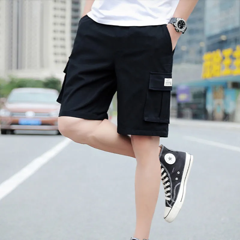 Men Cargo Shorts New Summer Korean Style Male Casual Short Pants 100%  Cotton Plus Size Pockets Mens Shorts | Lazada