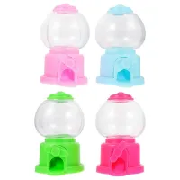 Gumball Machine Mini Candy Dispenser Part 3.7 Inch Gumball Machines for Kids Party Gifts (4 Pack)