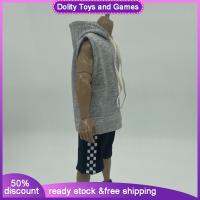 Dolity 2ชิ้นแฟชั่น1/12เสื้อฮู้ดแขนกุดและกางเกงสำหรับโมเดลตุ๊กตา6นิ้ว