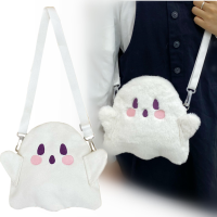Funny Cartoon Canvas Bag Ghost-inspired Handbag Plush Shoulder Bag Kawaii Ghost Bag Cute Canvas Messenger Bag