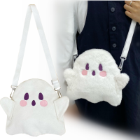 Fashion Casual Messenger Bag Casual All-match Purse Funny Cartoon Shoulder Bag Kawaii Ghost Bag Plush Shoulder Bag