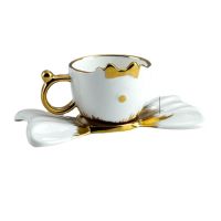 Bowknot Espresso Mug And Dish Set High-end Exquisite Afternoon Tea Nordic Style Couple Cup And Dish High Appearance originality