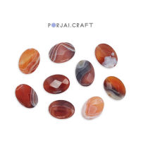 Botswana Agate Faceted Oval Beads ลูกปัดบอตสวานา อาเกต 25mm