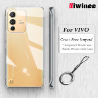 NIWINEE สำหรับ VIVO V23e V23e 5กรัม V23 5กรัมอัลตร้าสลิมใส + เชือกเส้นเล็กโทรศัพท์กรณีใหม่ที่มีน้ำหนักเบาไร้ขอบปกโทรศัพท์ขายร้อน