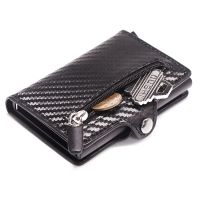 【CW】♛  2020 Anti-theft Carbon Credit Card Holder Pop-up Clutch Wallet Men And ID Crad