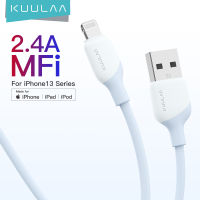 KUULAA สายชาร์จ ไอโฟน MFI Silicone สายฟ้าผ่าสำหรับ iPhone 14 13 12 11 Pro XS MAX x XR อย่างรวดเร็วชาร์จ USB สายชาร์จสำหรับ iPhone 8 7 6 พลัส 5 USB ค่าใช้จ่ายสาย