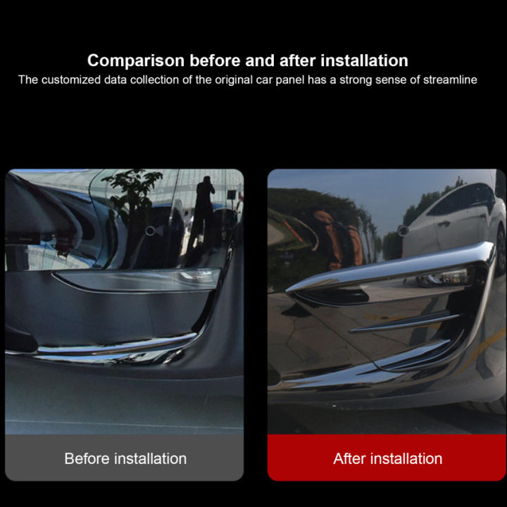 ฝาครอบป้องกันใบพัดสปอยเลอร์ไฟตัดหมอกรถยนต์-อุปกรณ์เสริมสติกเกอร์ตกแต่ง-abs-สำหรับรถรุ่นเทสลา