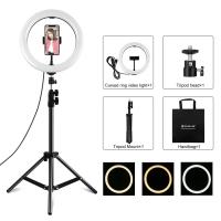 PULUZ LED Ring Light with Tripod Holder Photography Ring Lamp for Tik tok Makeup YouTube Video Selfie Light Fill Light Kits