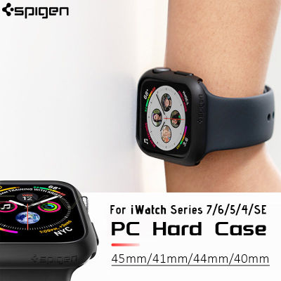 Spigen น้ำหนักเบา Hard PC Case สำหรับ Apple Watch 45มม. 41มม. 44มม. 40มม. ป้องกันกรณีกรอบกันชนสำหรับ Series 7 6 5 4 SE อุปกรณ์เสริม