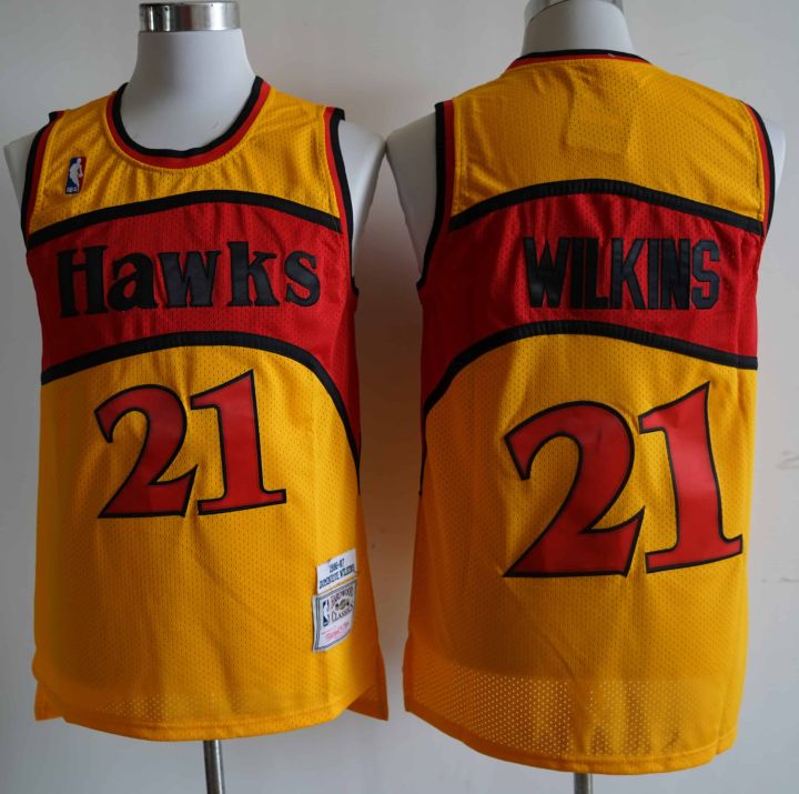 ready-stock-high-quality-mens-21-dominique-wilkins-atlanta-hawks-mitchell-ness-1986-87-hardwood-classics-swingman-jersey-yellow