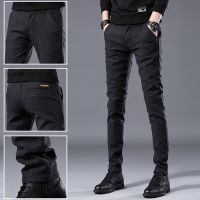 Mens Business Casual Pants Trend Designer Korean Style Slim Male Trousers Classic Plaid High Quality Straight Stretch Pants Men