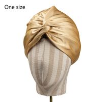 Women Silky Satin Extra Large Bonnet Sleep CapKnotted Hair Protection Turban Night Hat Elastic Wide Band Hijab Head Cover