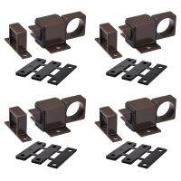 uxcell Door Bolt Latch Aluminum Alloy Security Automatic Window Gate Spring Bounce Lock 4 Pcs (Brown)