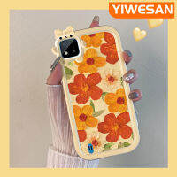 YIWESAN เคสสำหรับ Realme C20 C20A C11 C11 2020 Narzo 50i จิตรกรรมภาพการ์ตูนดอกไม้ซิลิโคนที่สร้างสรรค์ใสเคสมือถือน่ารักสัตว์ประหลาดน้อยเลนส์กล้องถ่ายรูปเคสป้องกันแบบกันแรงสั่นสะเทือนเคสใส