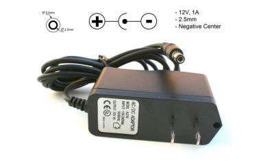 Wall Adapter Switching Power Supply 12VDC, 1A, 2.5mm, Negative Center - PSAD-0169