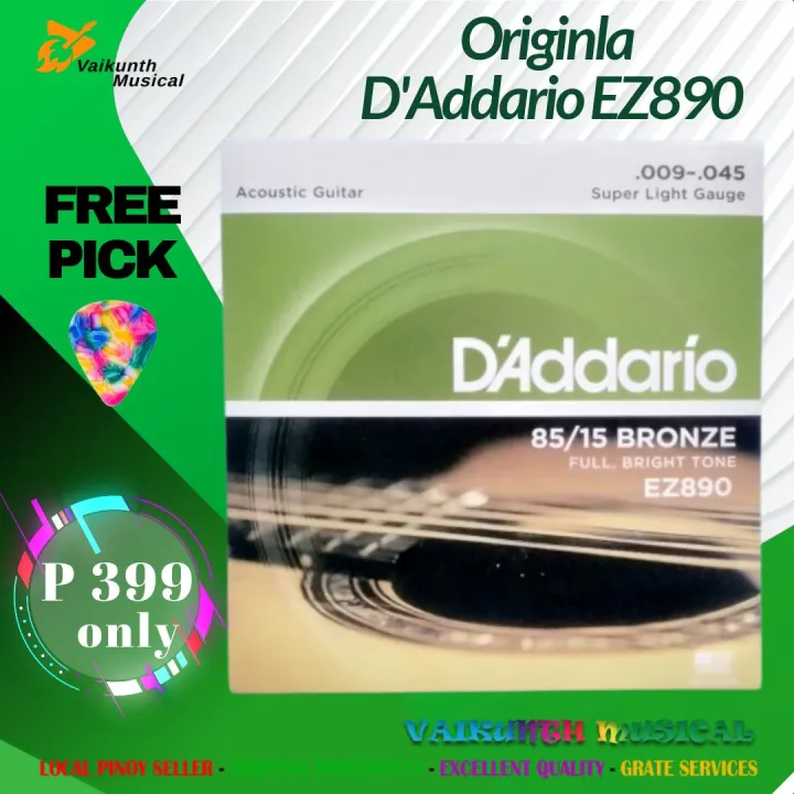 D'Addario EZ890 American Bronze Super Light Gauge 945 Acoustic Guitar