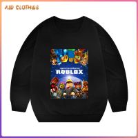 ♧♣BaErNongYeYou ROblox หญิงเสื้อแขนยาวคอกลมอินเทรนด์ขายดีลำลองเด็กชายพิมพ์ลายการ์ตูนหล่อเสื้อแจ็คเก็ตกีฬาใหม่ฤดูใบไม้ผลิและฤดูใบไม้ร่วง