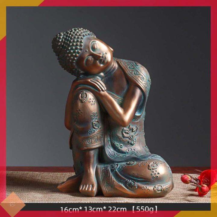 Buddha Garden Ornament Brass Effect Outdoor Indoor Statue (16*13*22CM ...