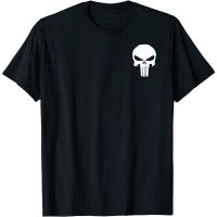 แขนสั้นโอเวอร์ไซส์เสื้อยืด พิมพ์ลายกราฟิก Marvel Punisher Skull Symbol Pocket สําหรับผู้ใหญ่S-4XL  MVAY