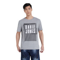 DAVIE JONES เสื้อยืดพิมพ์ลาย สีเทา ทรง Regular Fit Graphic Print T-Shirt in grey TB0213TD