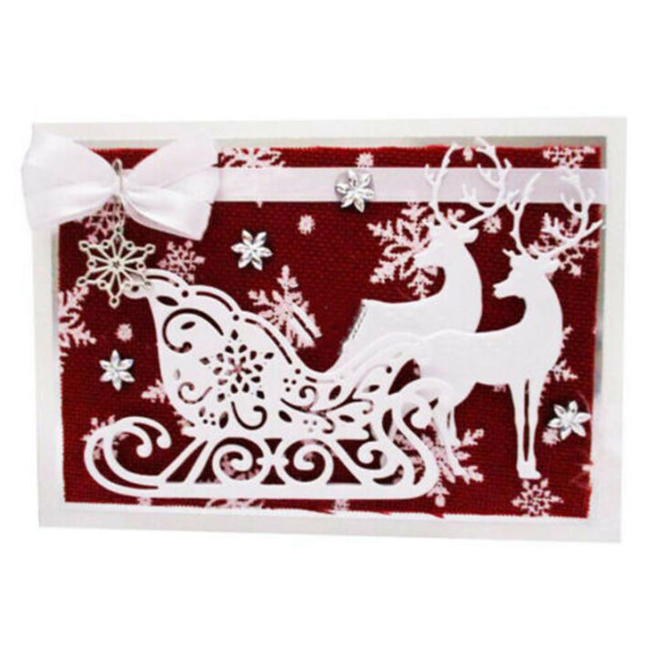 bokali-1pcsคริสต์มาสกวางโลหะที่ตัดลายกระดาษstencilสำหรับสมุดติดรูปdiyการ์ดทำมือ