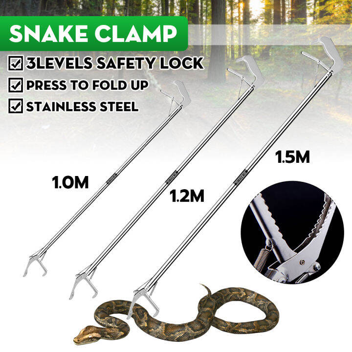 1.5M/1.2M Snake Clamp Catcher Stainless Steel Snake Tongs Clamp