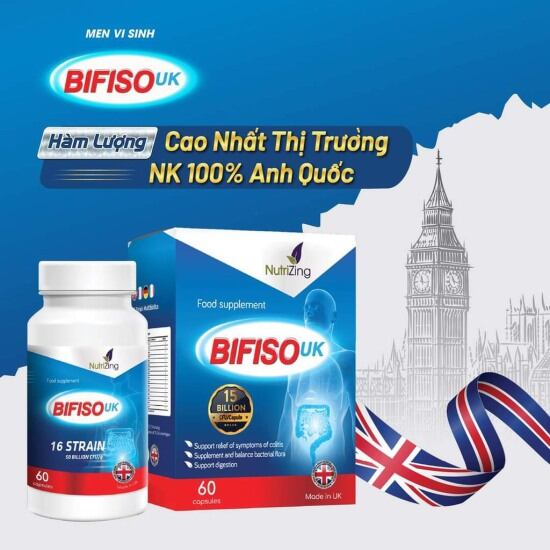 Men vi sinh bifiso uk dạng viên nang chứa 15 tỷ lợi khuẩn có lợi cho đường - ảnh sản phẩm 1