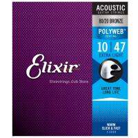 สายกีต้าร์ Elixir Acoustic 11000 8020 copper Polyweb®ลามิเนตสายกีต้าร์ป้องกันสนิมสีบรอนซ์010 .014 .030 .039 047