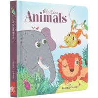 A Book*Lets learn animals Childrens Animal Enlightenment English Picture Book Hard Cardboardหนังสือภาพสัตว์ภาษาอังกฤษ