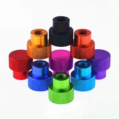 【CW】 2Pcs UNC 6-321/4-20 3/8-16 Blind Hole Hand Tighten Nut Anodized Aluminum Knurled Head High Step Thumb For RC Models