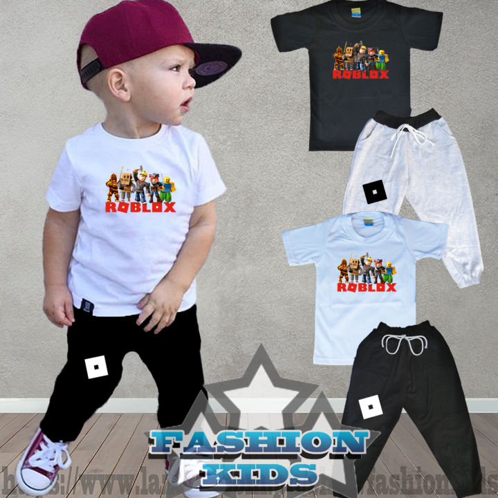 FASHION TERNO FOR KIDS ( Roblox v2) Customized T-Shirt with jogger pants  for infant and toddler kids