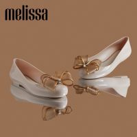 2023 New Melissa Womens Shoes Summer Ladies Fish Mouth Sandals Adult Girls Bow Knot Single Shoes Beach Shoes Female S