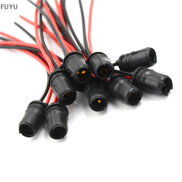 fuyu-10pcs-t10-light-bulb-extension-socket-holder-soft-rubber-push-in-wedge-base