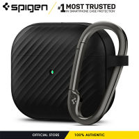 Spigen Core Armor ออกแบบมาสำหรับ Airpods เคส Airpods ป้องกันรุ่น3rd พร้อมพวงกุญแจ-สีดำ