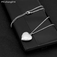 Hot Openable Love Heart Locket Pendant Women Necklace Silver Color Chain Memory Photo Frame Family Lover Valentine Jewelry Gift