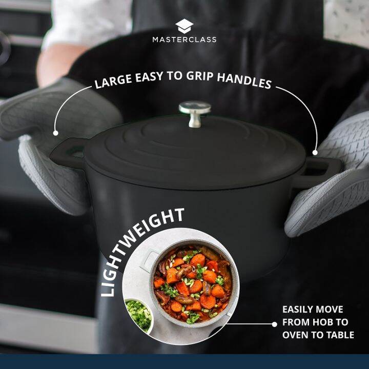 masterclass-double-layer-non-stick-lightweight-cast-aluminium-casserole-dish-cooking-pot-with-lid-works-with-all-hobs-and-oven-safe-black-หม้ออบพร้อมฝา