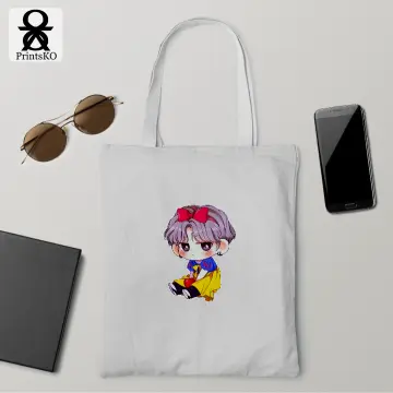 Donald Duck canvas tote bag BT21 Jungkook JHope Jimin Taehyung RM Jin Suga