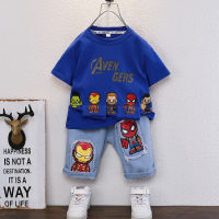 Trendy Childrens Clothing Boys Suit Handsome Summer Clothes 2023 New 3-Year-Old 5-Year-Old Baby Clothes Childrens Summer Short Sleeve Two-Piece Suit