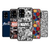 ◙▩▤ Marvel Logo Avengers for Samsung Galaxy A72 A71 A52 A51 A91 A81 A32 A22 A21 A01 A02 4G 5G Soft Black Phone Case Cover