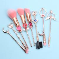 8pcs Sailor Moon Makeup Brushes Crystal Powder Eyeshadow Metal Powder Eyeshadow Blending Wand Brush Set Pinceaux Fond De Teint