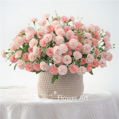 [AYIQ Flower Shop] ดอกกุหลาบเทียมผ้าไหมสีขาวสีชมพูสำหรับตกแต่งบ้านช่อดอกไม้สีม่วงอ่อนของตกแต่งโรงแรมห้องนั่งเล่นดอกไม้ปลอมหรูหรา