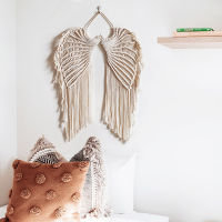 【cw】Bohemian Wall Hanging Tapestry Angel Wings Macrame Wall Decor Boho Knitted Tapestry Home Decor For Wedding Office Bedroom ！