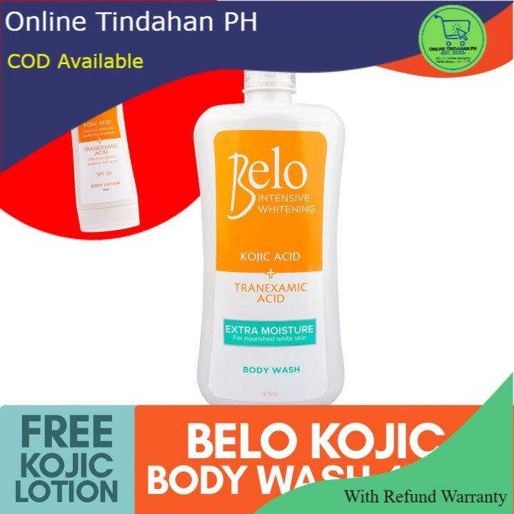 Belo Kojic Extra Moisture Body Wash 475mL + Kojic Lotion 100mL Lazada PH