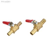 Red Handle Valve 8mm 10mm Hose Barbed Ball Valve Inline Brass Water Oil Air Gas Straight Shutoff Ball Valve Pipe Fittings