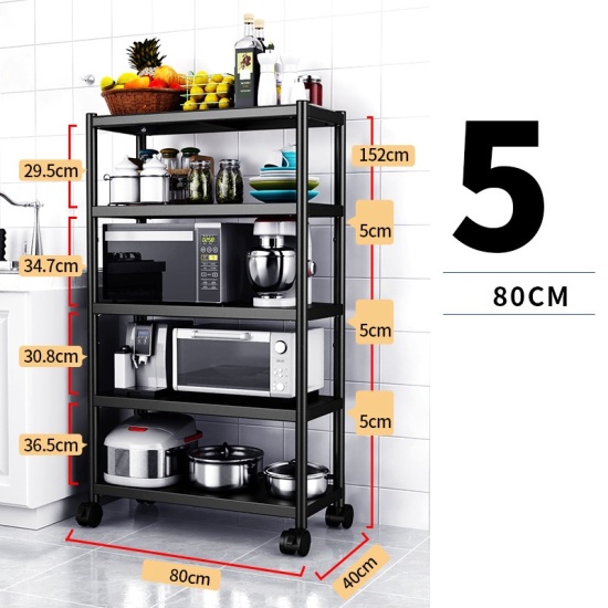 Kệ inox 5 tầng kệ lò vi sóng kệ để đồ nhà bếp đa năng chịu lực 300kg có - ảnh sản phẩm 9