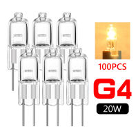 TSLEEN 100 Pcs Ultra Bright G4 Halogen Warm White 12V 20W Lamp Light Blubs JC Type indoor lighting halogen lamps 12V light bulbs