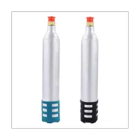 2PCS 0.6L Soda Maker Refillable Soda Spare Reusable CO2 Cylinder Accessory for Soda Machines ,Blue+Silver